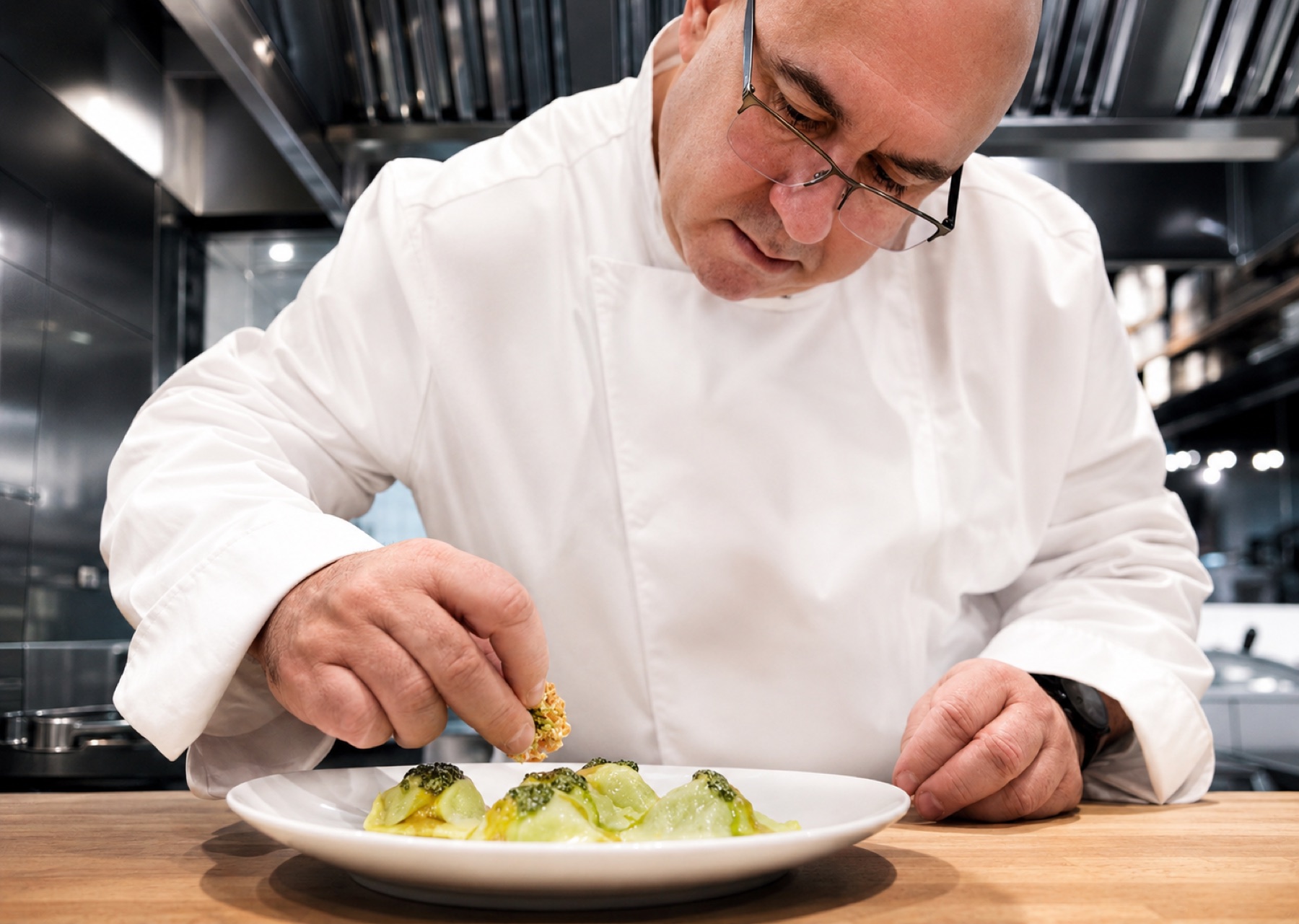 Raimondo Mendolia al lavoro in cucina professionale